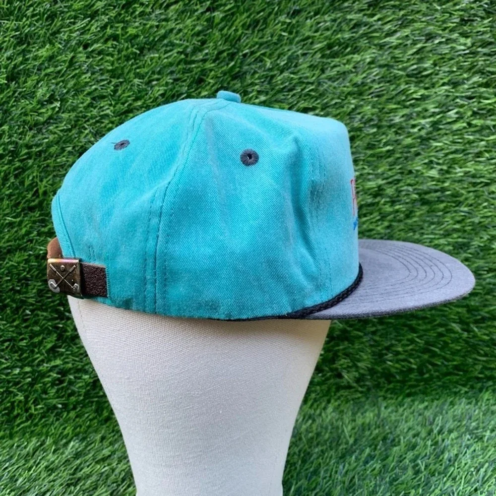 Vintage Posilac Bovine Monsanto Hat Teal Made in USA K-Product Brand Buckle Back